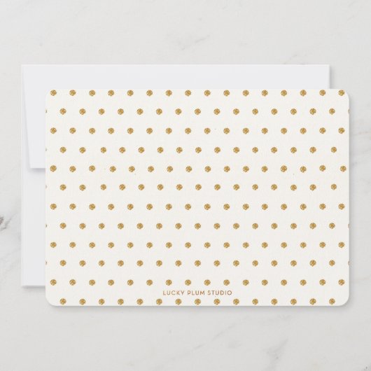 Cerfs communs d'or et invitation florale (Dos)