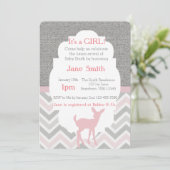 Cerfs communs roses Chevron de bébé et invitation (Debout devant)