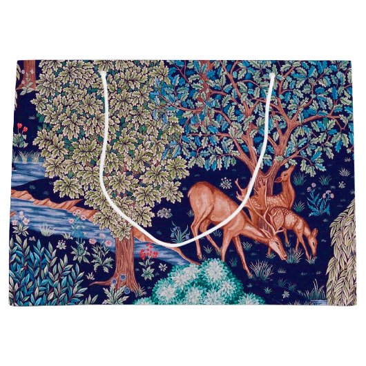 Cerfs dans la forêt, William Morris Grand sac cade (Devant)