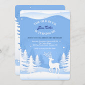 Cerfs dans la neige Invitation (Devant / Derrière)