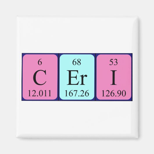 Ceri nom de table périodique aimant (Devant)