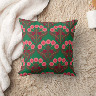 Cerise Art Nouveau Dandelions Jeter Oreiller