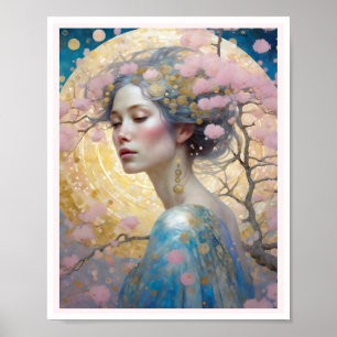 Cerise Blossom Femme Cercles Art Déco Or rose
