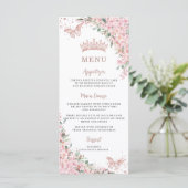 Cerise Blossoms Rose Gold Butterflies Menu mince (Debout devant)