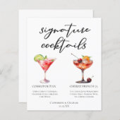 Cerise cosmopolite Français 75 Cocktails Menu (Devant / Derrière)