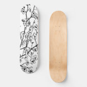 Cerise Fleur Skateboard Noir Et Blanc (Recto)