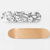 Cerise Fleur Skateboard Noir Et Blanc (Horz)