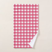 Cerise gingham bad handdoek (Handdoek)