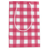 Cerise gingham medium cadeauzakje (Voorkant)