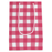 Cerise gingham medium cadeauzakje (Achterkant)