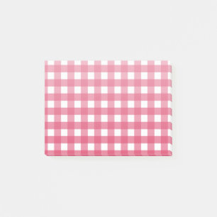 Cerise gingham post-it® notes