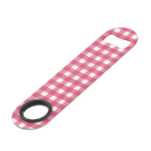 Cerise gingham speed flessenopener (Voorkant Gekanteld)