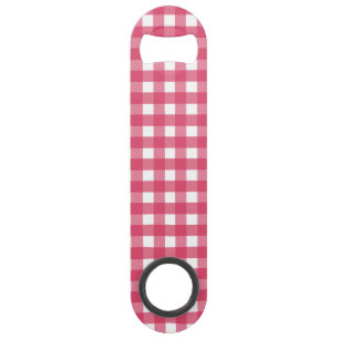 Cerise gingham speed flessenopener