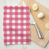 Cerise gingham theedoek (Quarter Fold)