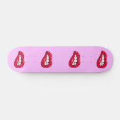 Cerise Hot Lips Popper Girl Skateboard Deck (Horz)