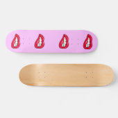 Cerise Hot Lips Popper Girl Skateboard Deck (Horz)