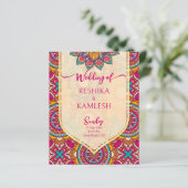 Cerise mandala rangoli bruiloft (Staand voorkant)