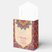 Cerise mandala rangoli bruiloft gepersonaliseerde  bedankdoosjes (Geopend)