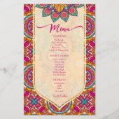 Cerise mandala rangoli menu personnalisé modèle (Devant)