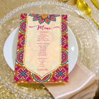 Cerise mandala rangoli menu personnalisé modèle