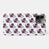 Cerise Pink Floral iPhone 11 Pro Coque (Dos (Horizontal))