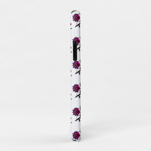 Cerise Pink Floral iPhone 11 Pro Coque (Dos/Droite)