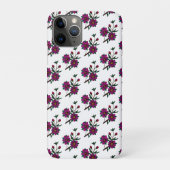 Cerise Pink Floral iPhone 11 Pro Coque (Dos)