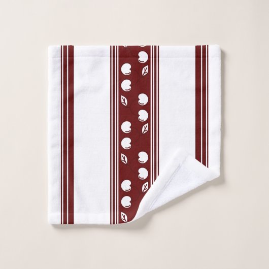 Cerise Rayures de Jacquard Luxe (Gant de toilette)