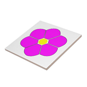 Cerise roze bloem ontwerp tegeltje