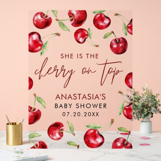 Cerise sucrée sur le Baby shower supérieur (Mariage)
