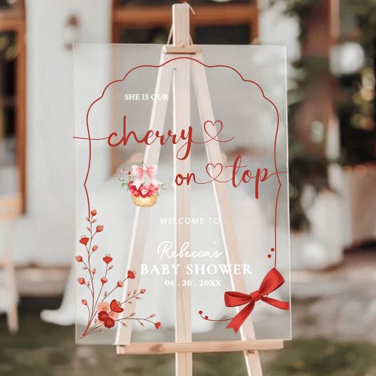 Cerise sur le Baby shower supérieur Affiche de bie