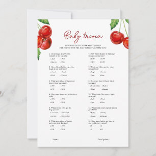 Cerise sur le dessus Baby Trivia Baby shower Carte