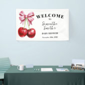 Cerise sur le dessus Bienvenue Bannière Baby Showe (Salon professionnel)