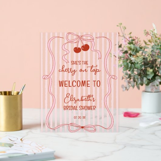 Cerise sur le dessus Ruban rose Classiques Rayures (Mariage)