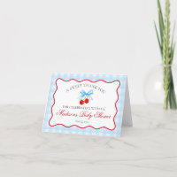Cerise Sweet Blue Coquette Carte de remerciements