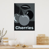 Cerises À Pleine lune Cuisine Décor - Poster (Cuisine)