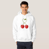 Cerises avec tiges Sweat - shirt à capuche (Devant entier)
