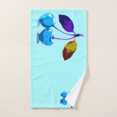 Cerises bleues vives (Serviette à main)