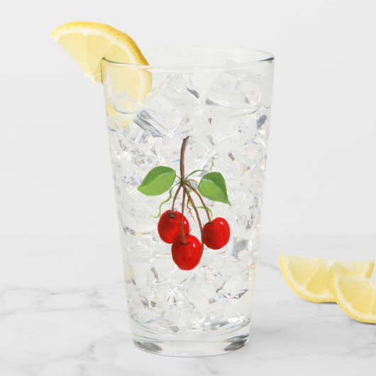 Cerises Boire du verre (Devant glace)
