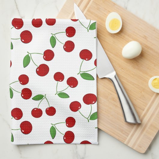 Cerises Design Serviette de cuisine (Quart Plié)