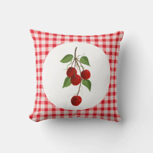 Cerises Et En vichy Coussin