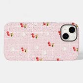 Cerises et perles brillantes - coque iphone (Verso (horizontal))