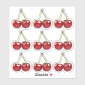 Cerises Fruit cerise Stickers transparent transpar (Feuille)