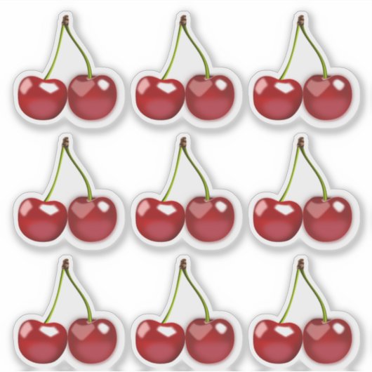 Cerises Fruit cerise Stickers transparent transpar (Devant)