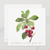 Cerises pour vous Carte de voeux plate (Devant / Derrière)