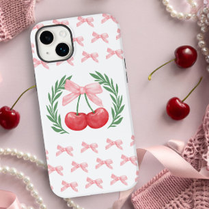 Cerises Preppy Rubans Roses et Couronne de Laurier