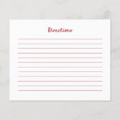 Cerises Red Retro | Carte de recette Fête des mari (Dos)