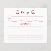 Cerises Red Retro | Carte de recette Fête des mari (Devant)