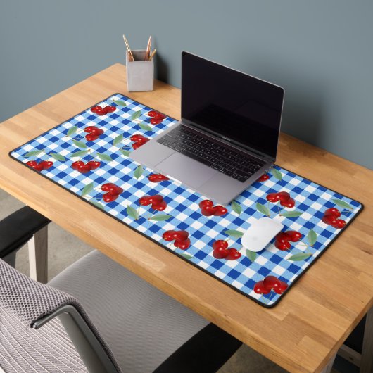Cerises Rétro Et En vichy Bleu (Bureau 2)
