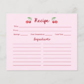 Cerises rose rétro | Carte de recette Fête des mar (Devant)